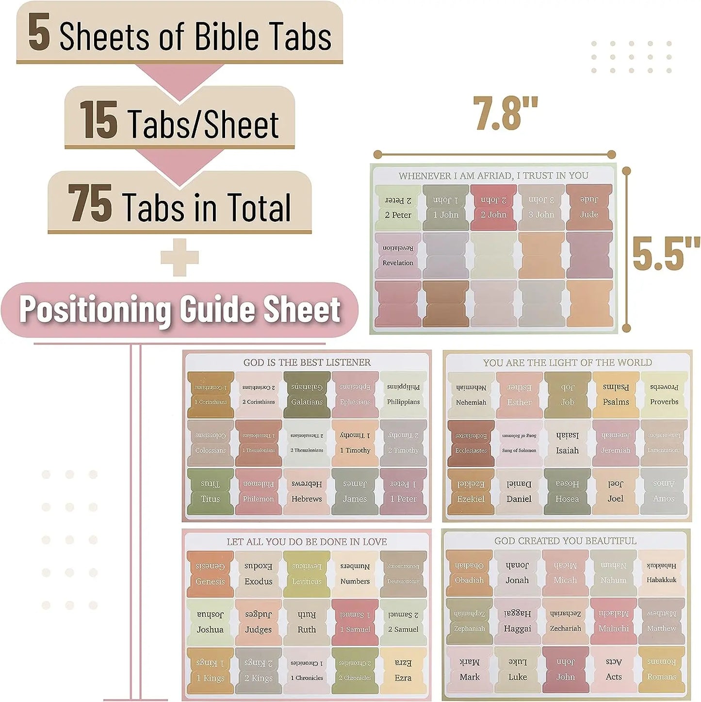 Bible Tabs Easy Read 75 Pack